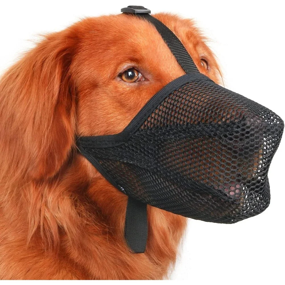 Mayerzon Dog Muzzle, Soft Mesh Large Dogs in Black Size: XL (12.5”-13.75”) New